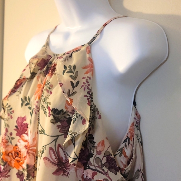 ASU Wish Size Small Spring Summer women mini dress Floral Cream and Above knee - Picture 6 of 8